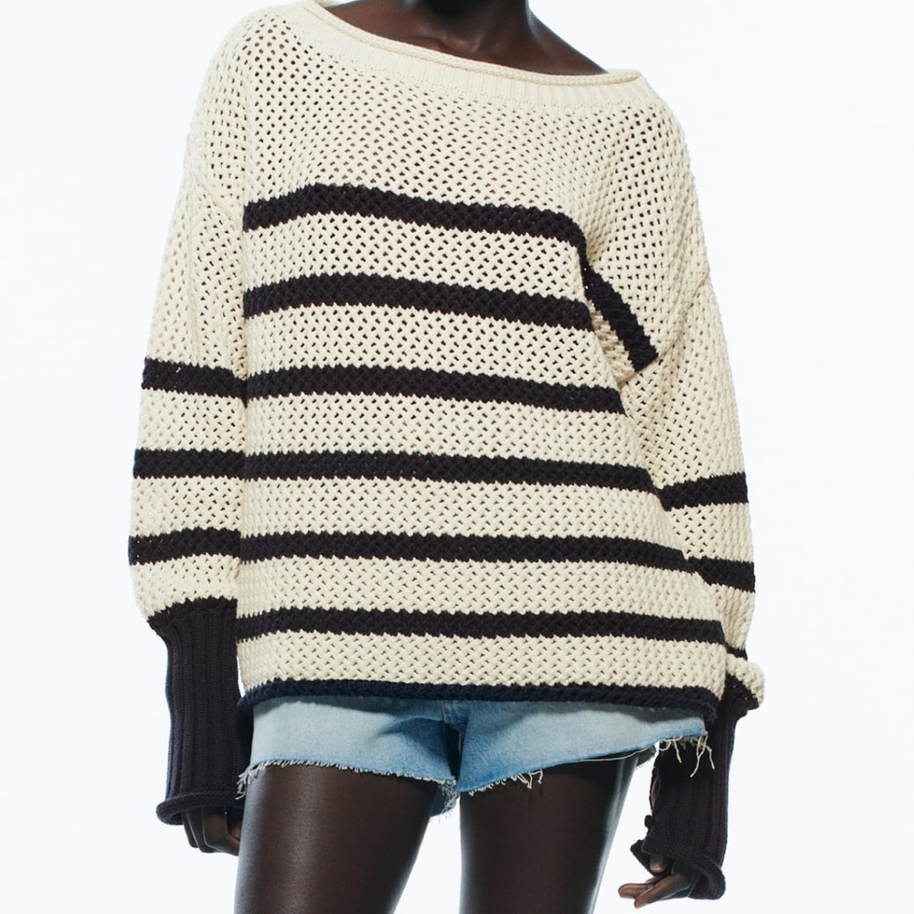 Zara oversized stripe knit sweater XS-S
